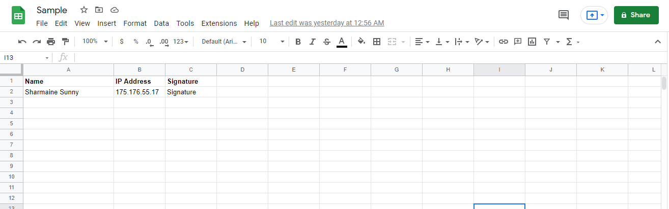 Google Spreadsheet with PDF form data