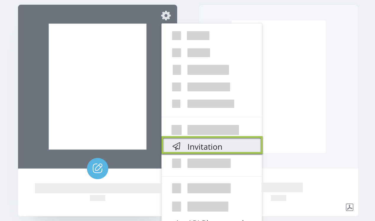 Invitation button