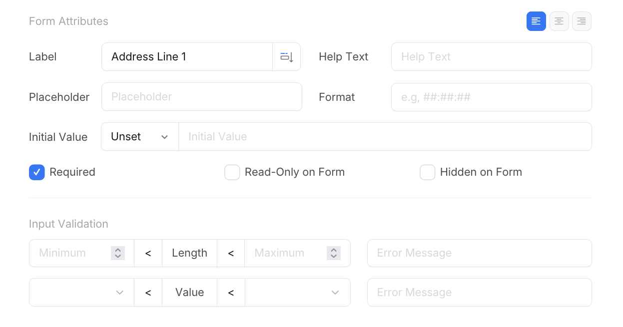 Configure sub-field properties