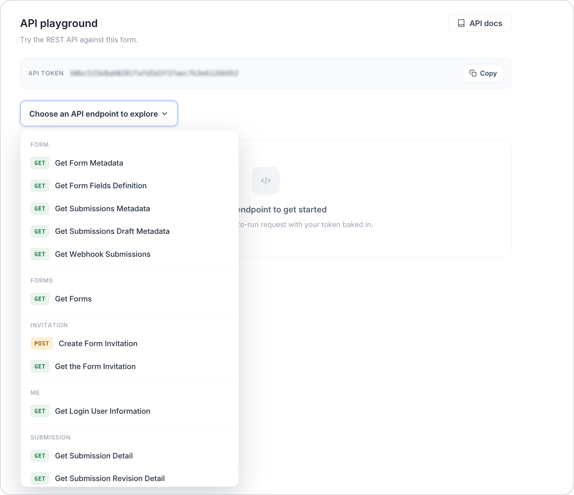 Choose an API endpoint