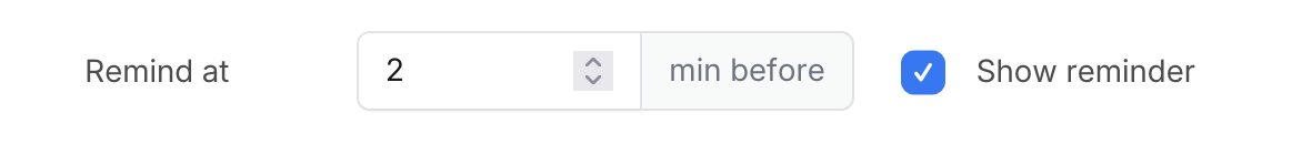 Countdown Reminder Timing