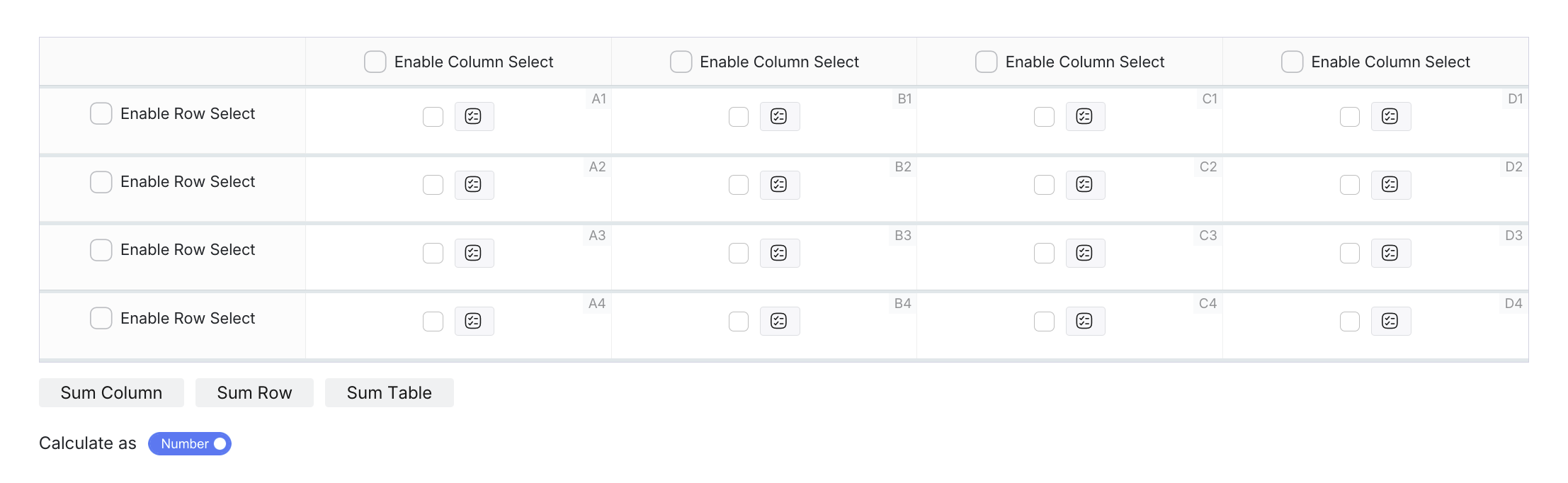Table Calculations
