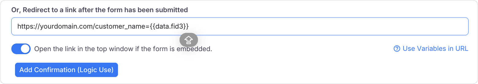 Redirect url