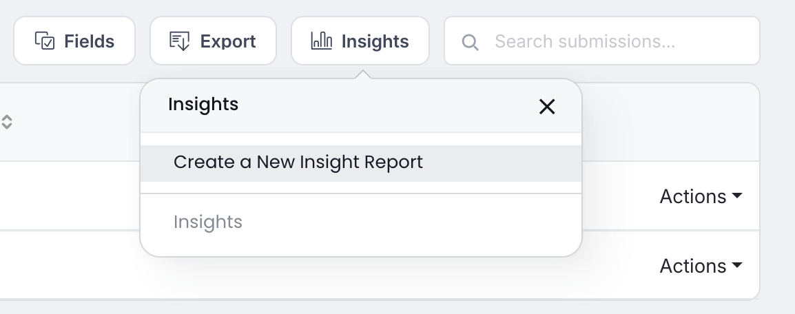 Open the Insights menu and create a new report