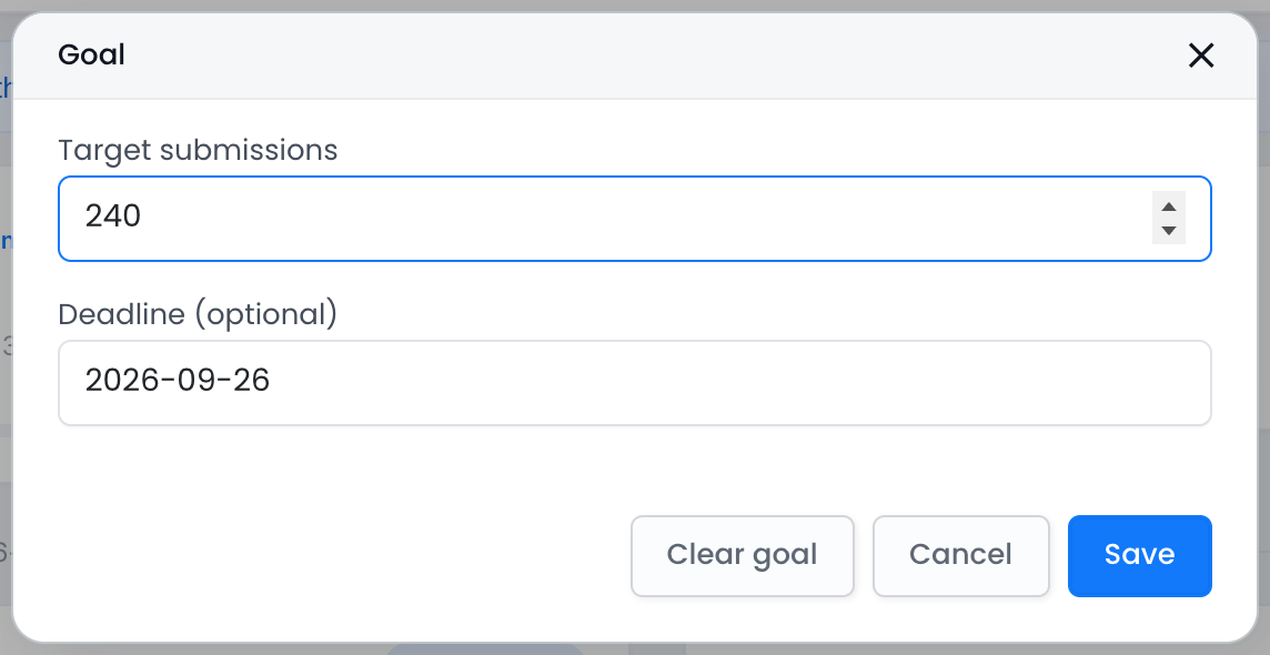The goal dialog