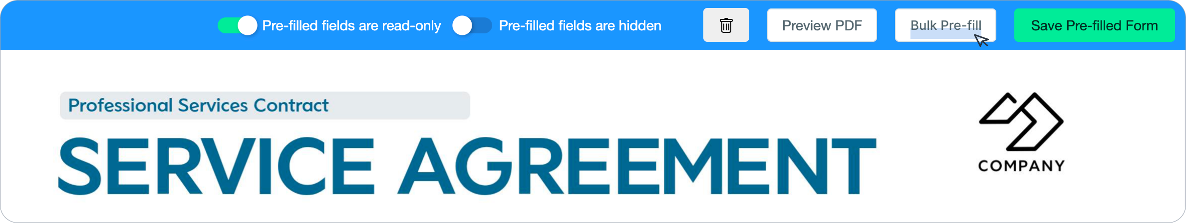 Bulk prefill