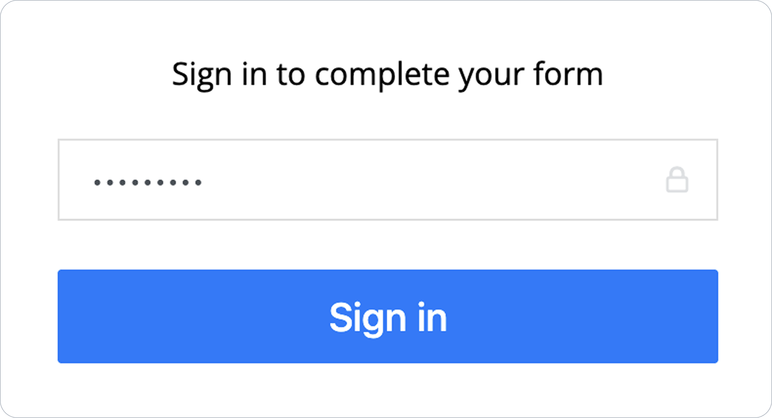 Form access prompt asking recipient to enter invitation password