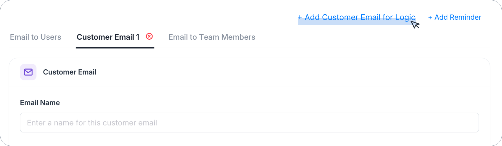 Add Customer Email for Logic
