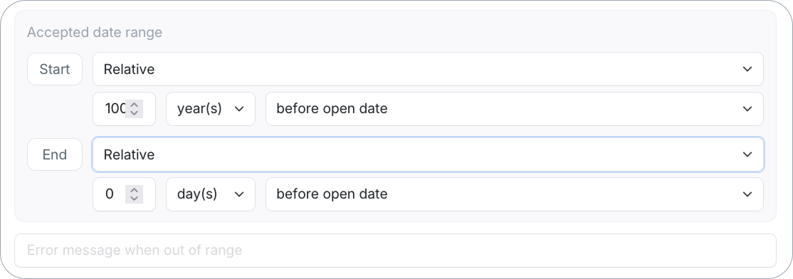 Accepeted data range